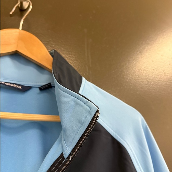 Cutter & Buck men’s L worn once Blue and Black 3/4 pullover see desc in photos - Picture 7 of 13